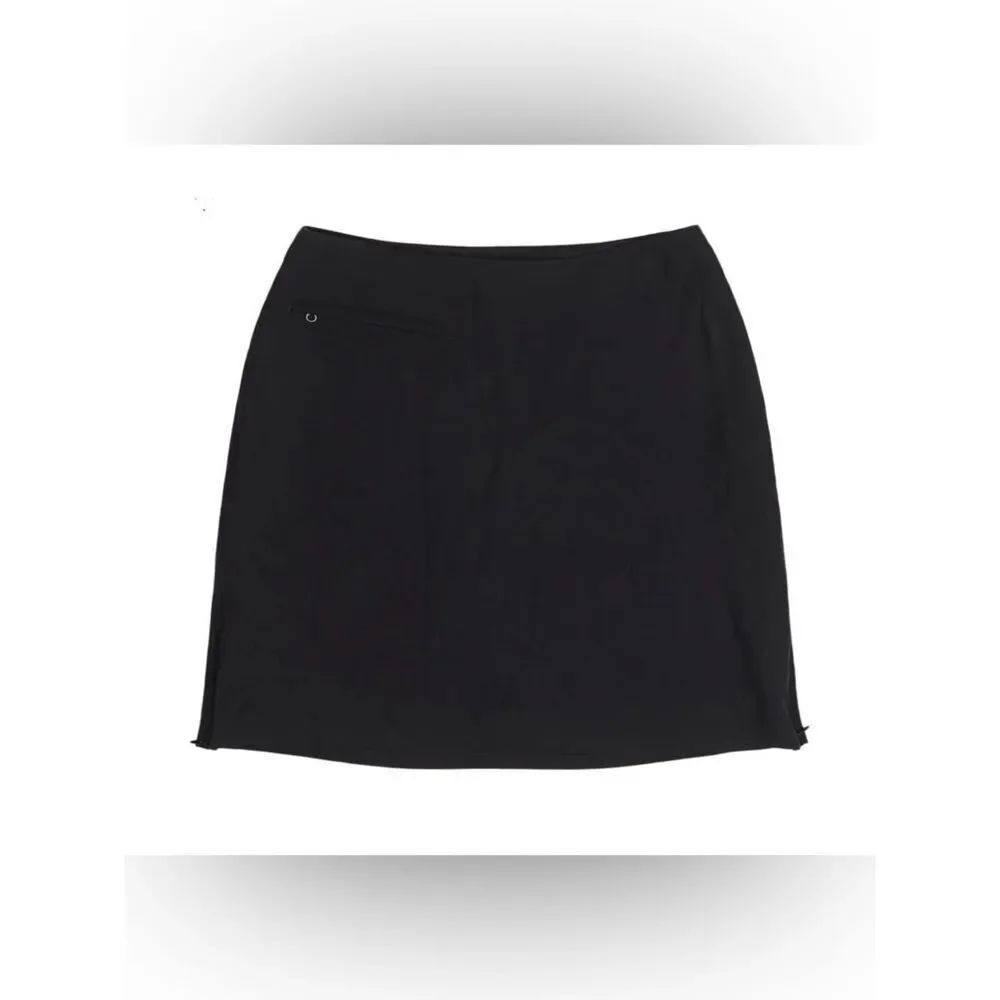 Patagonia DUWAY Black A Line Side Zip Slit Vintage Performance Skort